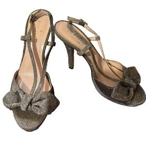 Kate Spade Shimmer Slingback Heels With A Front Bow Knot Size 7 1/2